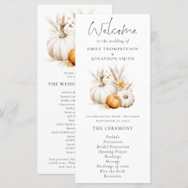Programa de Boho Pumpkins Pampas Wedding