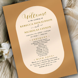 Programa de Boho Script Calligraphy Wedding