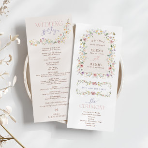 Programa de Boho Spring Wildflower Fairytale Weddi