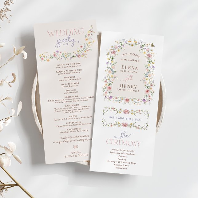 Programa de Boho Spring Wildflower Fairytale Weddi (Subido por el creador)