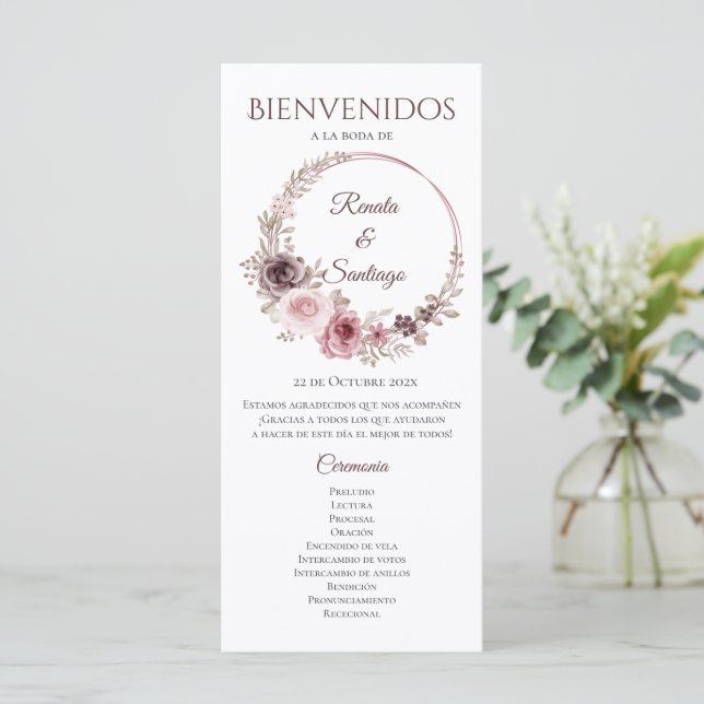 Programa de Boho Wedding de España (Anverso de pie)