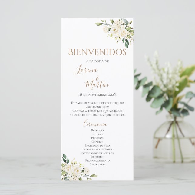 Programa de Boho Wedding de España (Anverso de pie)