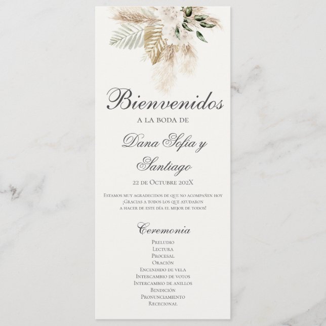 Programa de Boho Wedding de España (Anverso)