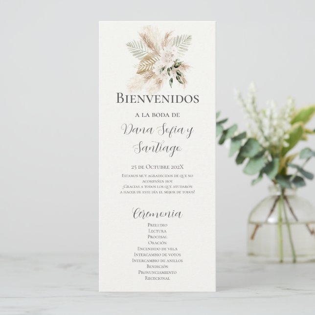 Programa de Boho Wedding de España (Anverso de pie)