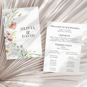 Programa de Boho Wildflower Meadow Wedding