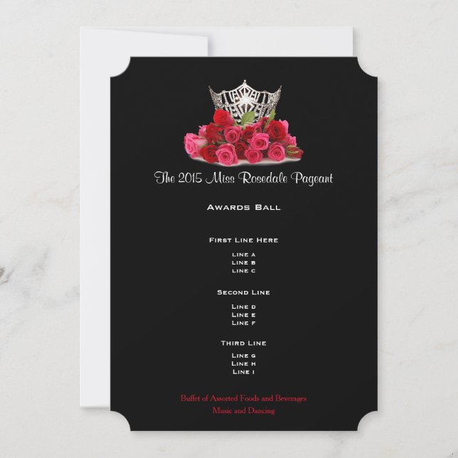 Programa de bolas de premios Miss América Rosas de (Anverso)