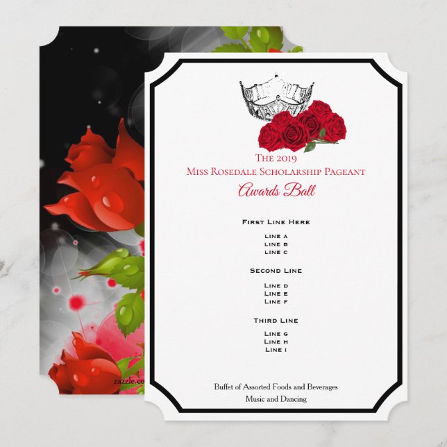 Programa de bolas de premios Miss América Rosas de (Anverso / Reverso)