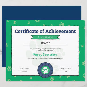 Programa de Cachorro Verde Mascota Obedicia Escuel