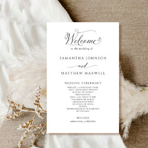 Programa de caligrafía de moda para la boda blanca