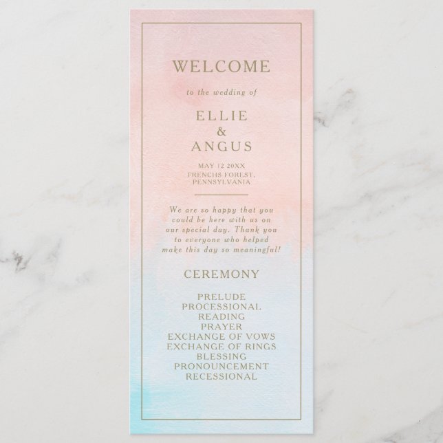 Programa de casamiento acuático de verano Sunset (Anverso)