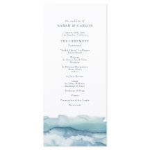 Programa de casamiento con acuarela en el océano a