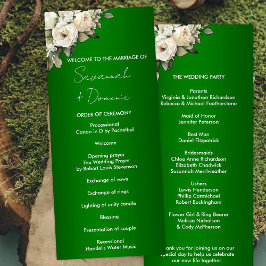 Programa de casamiento con rosas blancas del Boho