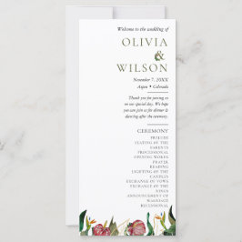 Programa de casamiento de acuarela de la vegetació