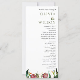 Programa de casamiento de acuarela de la vegetació