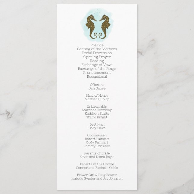Programa de casamiento de caballitos de mar de col (Anverso)