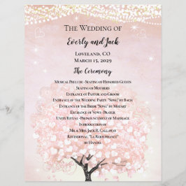 Programa de casamiento de cuento de hadas rosa de 
