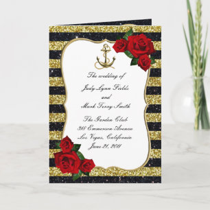 Programa de casamiento de rayas náuticas de oro ne