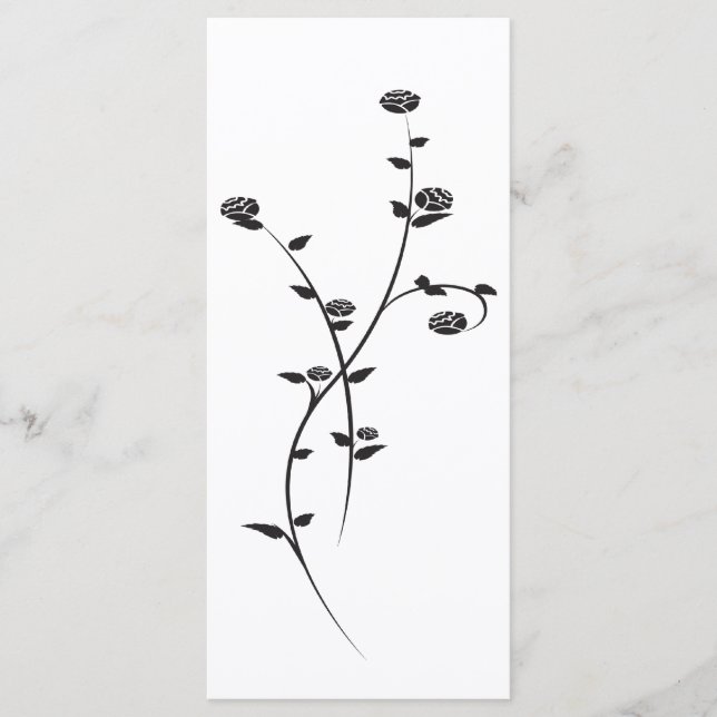 Programa de casamiento de rosas blancas y negras (Anverso)