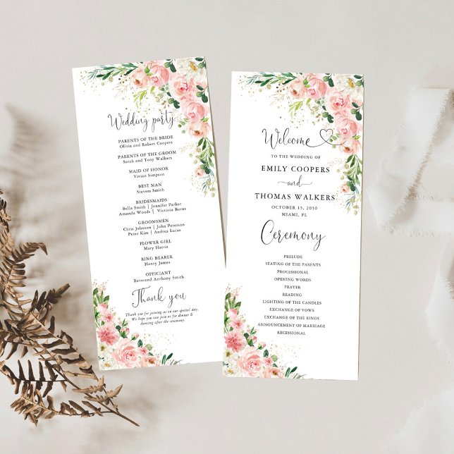 Programa de casamiento de rosas rosadas de Rubor (Subido por el creador)