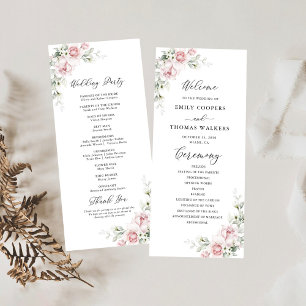 Programa de casamiento de rosas rosadas de Rubor