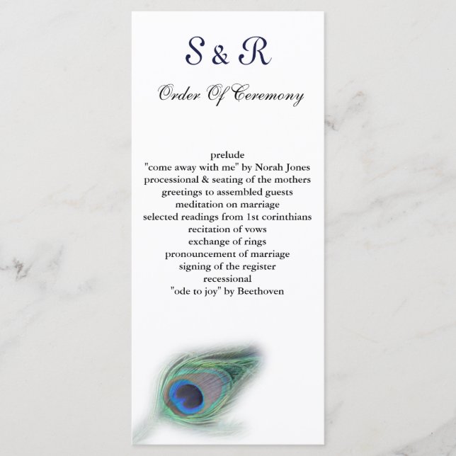 programa de casamiento por pavo real (Anverso)