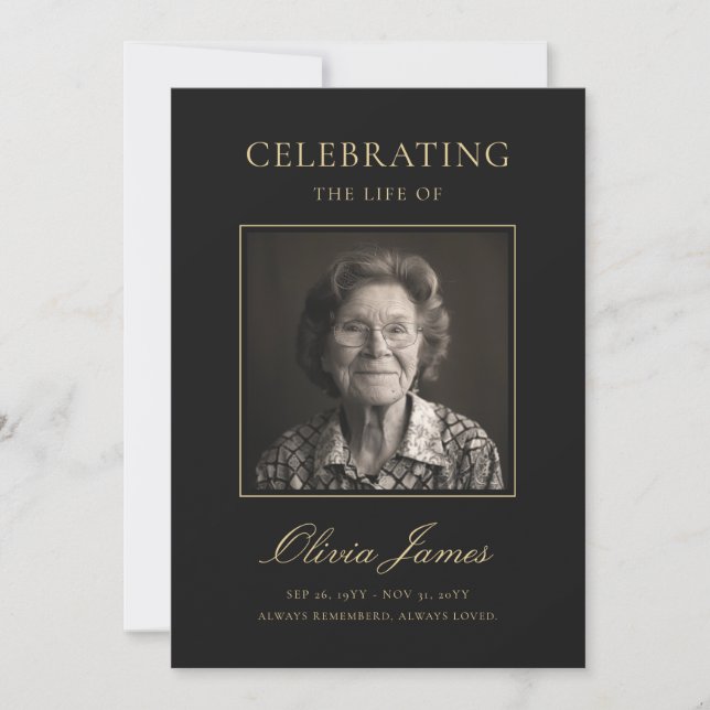 Programa de Celebración de la Vida con Foto y Letr (Anverso)