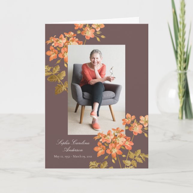 Programa de Celebración de la Vida del Otoño Vinta (Anverso)