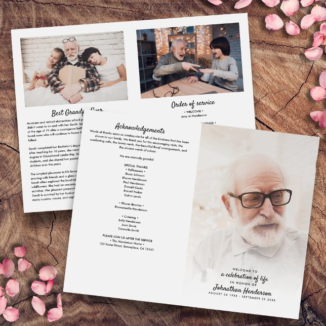 Programa de Celebración de la Vida Plegable de 3 F (Subido por el creador)