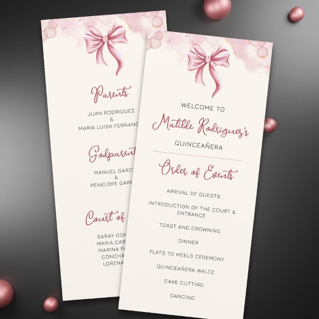Programa de celebración de Quinceañera Rosa (Subido por el creador)