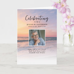 Programa de Celebración de Vida con Foto de Playa