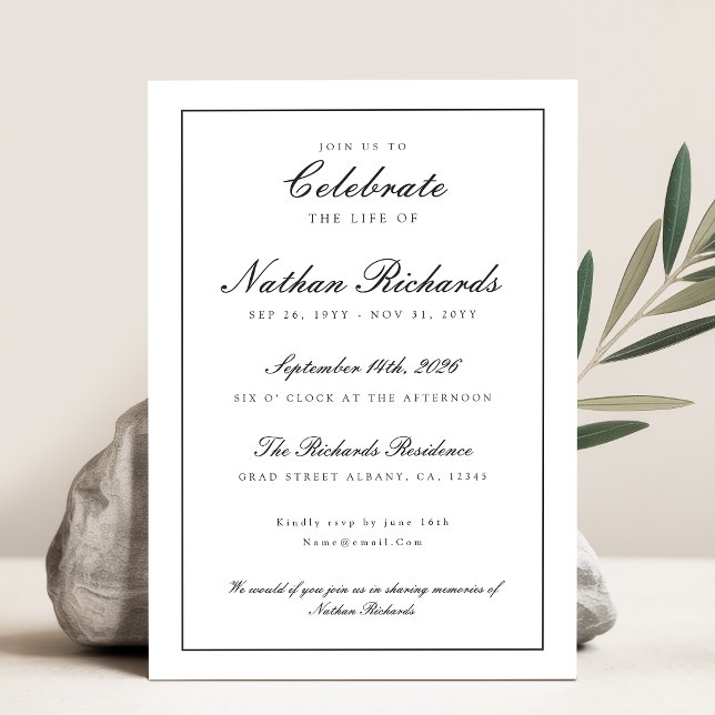 Programa de Celebración de Vida con Letra Elegante (Subido por el creador)