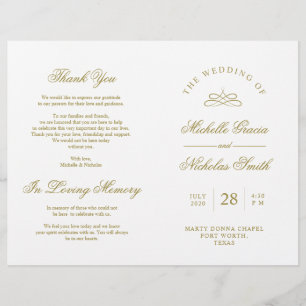 Programa de Ceremonia boda Classic Elegance Gold