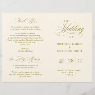 Programa de Ceremonia boda Classic Elegance Gold