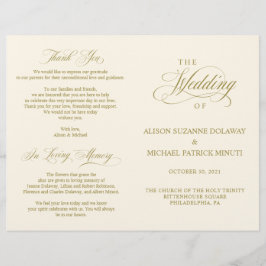 Programa de Ceremonia boda Classic Elegance Gold