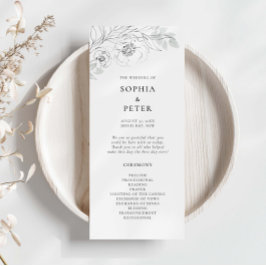 Programa de Ceremonia Boda de Boceto Floral Botáni