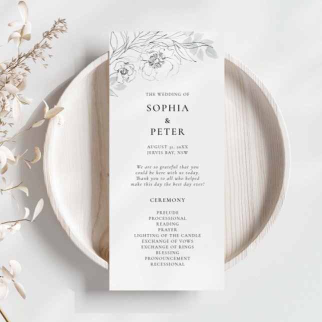 Programa de Ceremonia Boda de Boceto Floral Botáni (Subido por el creador)