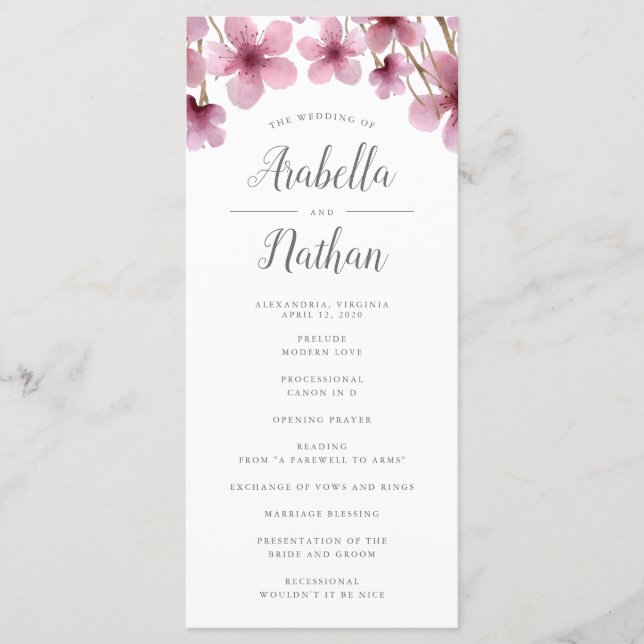 Programa de Ceremonia Boda de Ceremonia de Ceremon (Anverso)