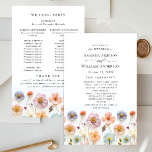 Programa de Ceremonia Boda de Flores Silvestres Pa