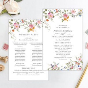 Programa de Ceremonia Boda de Flores Silvestres Pa