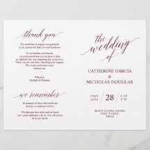 Programa de Ceremonia boda Elegancia moderna Borgo