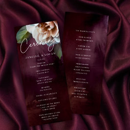 Programa de Ceremonia Boda Floral Oscuro + Moody
