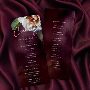 Programa de Ceremonia Boda Floral Oscuro + Moody