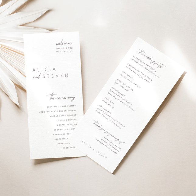 Programa de Ceremonia Boda Moderno Simple (Subido por el creador)