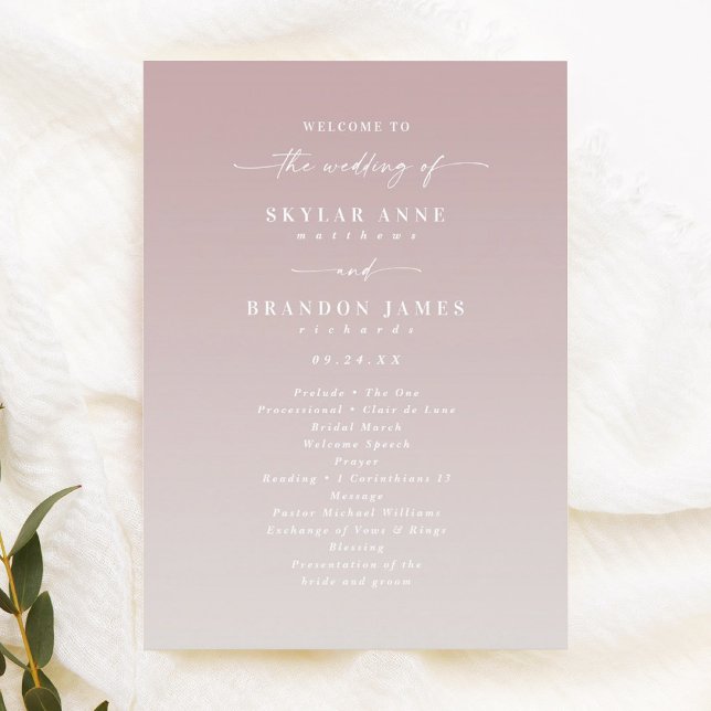 Programa de Ceremonia Boda Ombre Mauve & Gardenia (Subido por el creador)