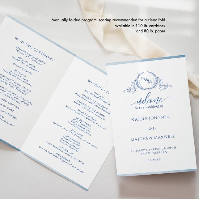 Programa de Ceremonia Boda plegado de monograma az (Subido por el creador)