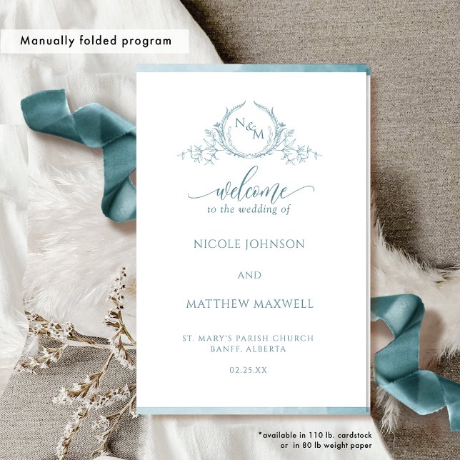 Programa de Ceremonia Boda plegado de monograma de (Subido por el creador)