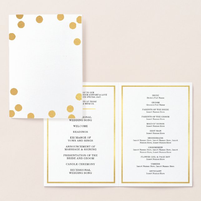 PROGRAMA DE CEREMONIA boda punto de gran polka (Demostración)
