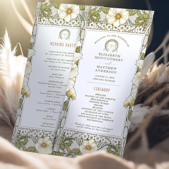 Programa de Ceremonia Calla Lily Art Nouveau Mucha (Subido por el creador)