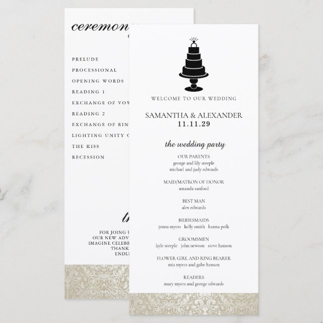 Programa de Ceremonia de Abejas de Jardín (Anverso / Reverso)