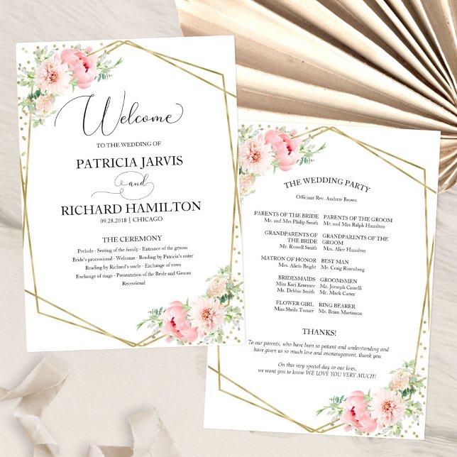 Programa de ceremonia de bienvenida Boda elegancia (Subido por el creador)